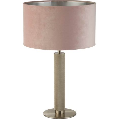 Lampe de table dorée London avec capuche rose - EU65721PI (1/3)