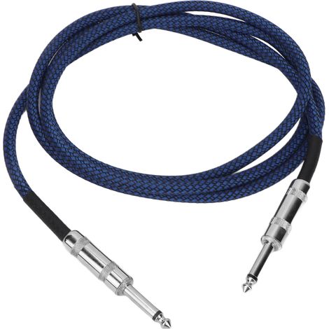 Câble de guitare 6,35 mm (1/4 pouce) avec blindage tressé et réduction du bruit, pour amplificateur de guitare électrique, longueur 1,8 m (5,9 pieds). (1/4)
