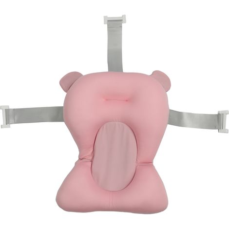 Babybadewannensitz mit Matratze, Badewannenkissen für Neugeborene und Babys, ergonomische Badewannenstütze, große Größe, rosa, strapazierfähiger Kunststoff (1/5)