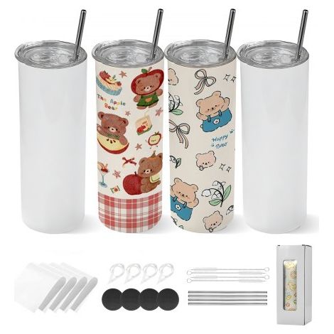 Gobelet à Sublimation Vierge 4PCs 591 mL Gobelet Isotherme à (1/5)