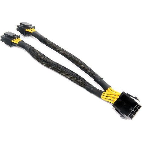 Câble d'alimentation en Y tressé avec connecteurs femelles et mâles pour processeur 8 broches, rallonge (1/5)