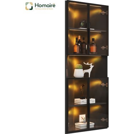 Schwarz MDF Bücherregal 62 x 32 x 160 cm HOMAIRE (1/5)
