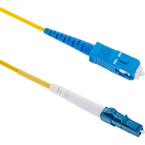 BeMatik - Câble à fibre optique monomode Simplex 9/125 G652D OS2 LC/UPC vers SC/UPC de 0,5 m (1/5)