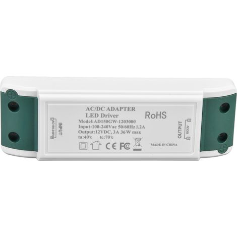 12V DC 36W 3A Konstantstrom-LED-Netzteil - 100-240V Transformator für LED-Streifen (1/5)