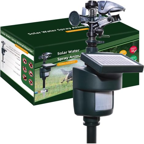 Wasserabweisender Sprinkler – 1 Stück – Kunststoff und Metall – Tag- und Nachterkennung – Garten und Hof – Schwarz (1/5)