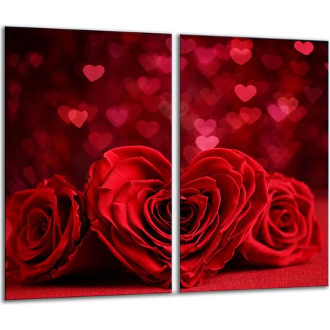 Schneidebrett aus Glas, 2x 30x52, Rose (1/5)