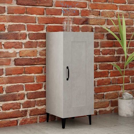Buffet - Armoire de rangement Enfilade Gris béton 34,5x34x90 cm Bois d'ingénierie BV837251 - BonneVie (1/5)