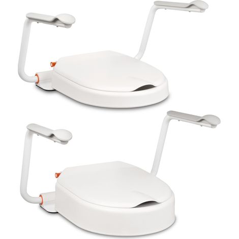 Etac HiLoo fisso - rialzo per sedile WC con coperchio e braccioli fino a 150 kg Etac HiLoo fisso - rialzo per sedile WC con coperchio e braccioli 10 cm fino a 150 kg (1/4)