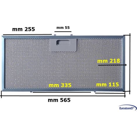 FILTRO CAPPA  ALLUMINIO   MM 565 X 218    PER CAPPA CUCINA   DA 60 CM   F 501