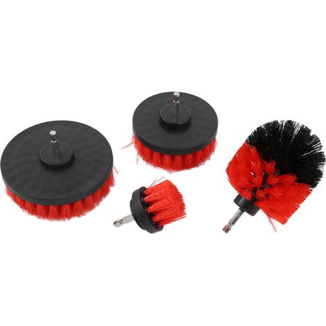 Set mit 4 Reinigungsbürsten für Bohrmaschinen, elektrisches Reinigungsgerät für Auto, LKW und Motorrad (rot) (1/5)