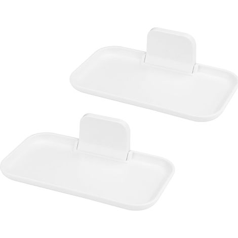 Set mit 2 faltbaren Nachttischregalen – Selbstklebende Wandregale zur Montage ohne Bohren – Halterung für Handy, Brille, Uhr und Parfüm – Für Schlafzimmer und Badezimmer