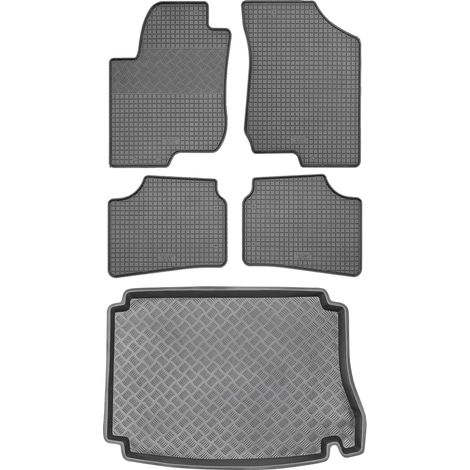 Hyundai i30 I Hatchback de 2007-2014 SET - Alfombrillas de goma para coche + alfombrilla para maletero
