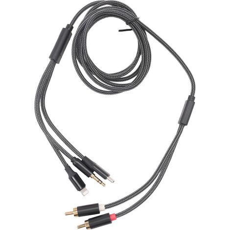 Câble USB-C vers RCA, adaptateur audio 3 en 1 (1,2 m) pour interface Apple, RCA mâle et prise auxiliaire. Adaptateur pour prise casque. (1/5)
