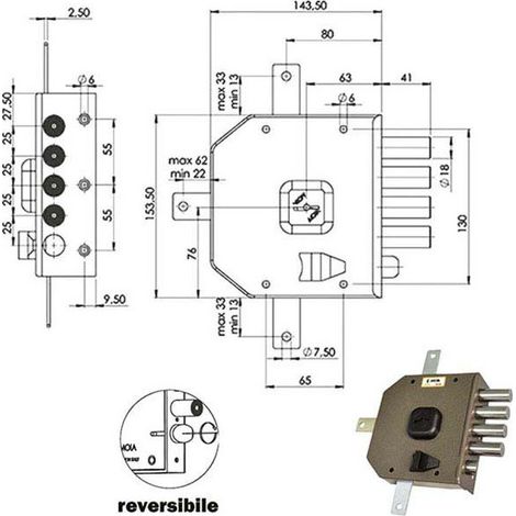 Cerradura Sic.Quíntupl.Sx Dm G416 Moia