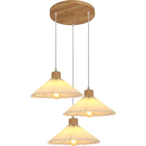 Suspension, Abat-jour en acrylique floral, Design en bois, A3609 (1/2)