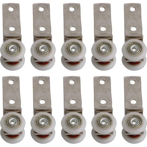 6,5 x 1,9 cm Coude de conduit en métal Roulement Bloc de poulie avec deux Plastique de roue pour porte coulissante fenêtre Cabinet-LIAIKI (1/5)