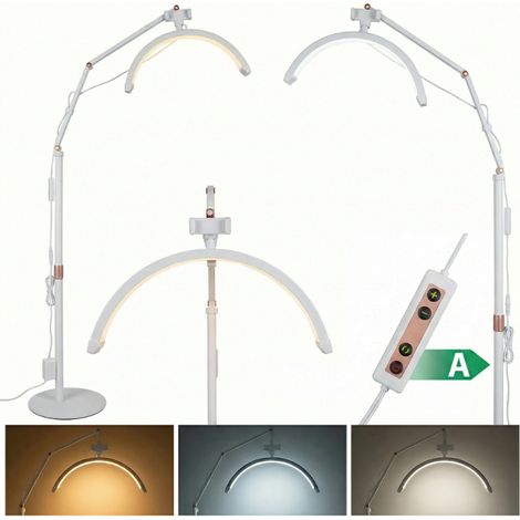 Lampada cosmetica a LED Moon Bow 20W per ciglia, da terra, bianca, 160 cm (1/5)