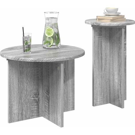 Maison Exclusive - Beistelltisch-Set 2 pcs Graues Sonoma Holzwerk