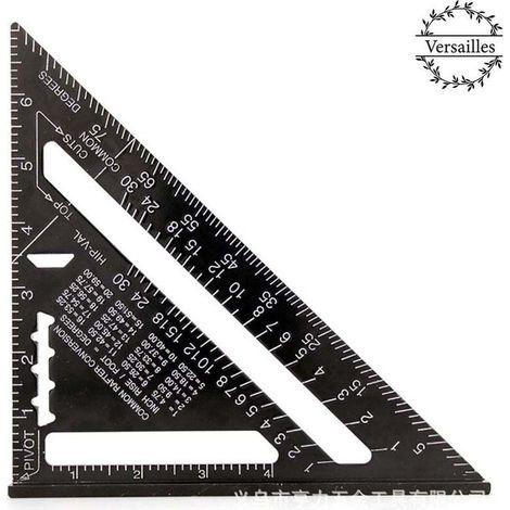 Équerre de charpentier MULTIFONCTION 180 mm métal aluminium règle carrée jauge rapporteur angle 45 90 degrés/outils de charpentier/outil de traçage bois charpentier instructions (1/5)