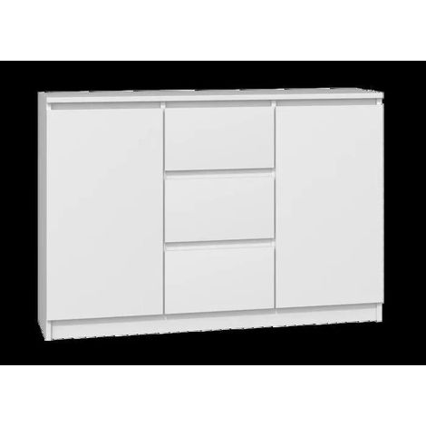 Kommode 2D3S 120CM weiß, 2 Türen, 3 Schubladen, für das Wohnzimmer