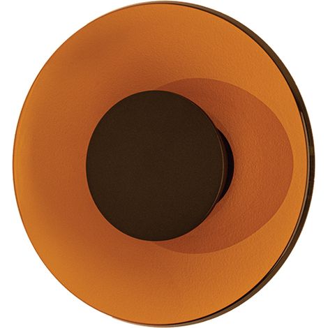 Applique Murale Intérieure LED D320 18W CCT IRC90 Variable Verre Brun et Noir Mat ZAMBELIS 25270 - 360 deg - Switch 2700-3000K