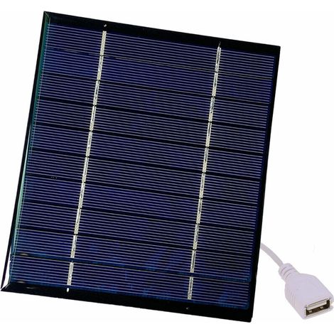 Solar Panel Portable Solar Charger 2.5W/5V/3.7V with USB Port Compact Solar Panel Phone Charger for Camping Hiking Travel, Black - Black Solar Panel (1/4)