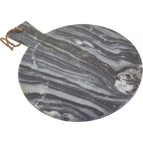 Premier Housewares Grey Marble Round Paddle Serving Board