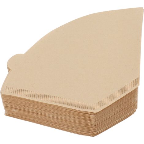 Lot de 100 filtres à café jetables en forme d'éventail, non blanchis, en papier naturel, pour 2 à 4 tasses, pour café, maison et cuisine. (1/5)