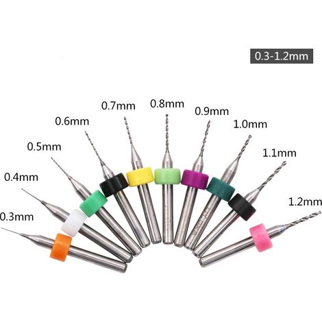 Wolframkarbid-Rundschaftbohrer-Set zum Bohren von Uhrenarmbändern und Brillengläsern (0,3-1,2 mm). (1/5)