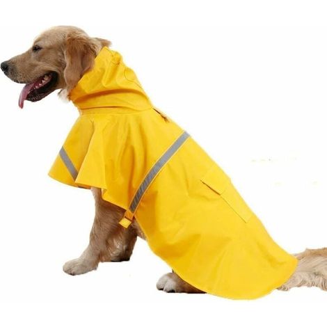Réglable Étanche Pet Chien À Capuche Imperméable Chien Réfléchissant Manteau De Pluie Veste Chien Vêtements De Pluie Vêtements De Vêtement pour Petit Moyen Gros Chiens (L, Jaune)-LIAIKI (1/5)