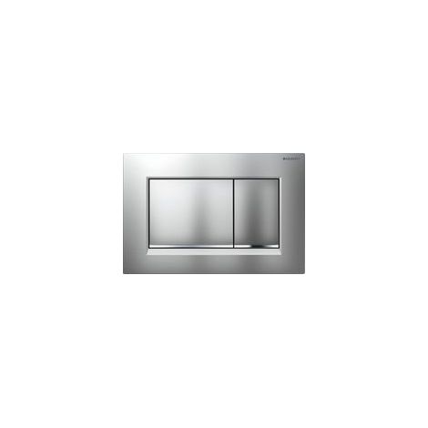 Geberit Sigma20 (ehemals Sigma30) quadratische Betätigungsplatte für Zweimengenspülung: matt chrom lackiert, Easy-to-clean-Beschichtung, glanzchrom (115.883.JQ.1)