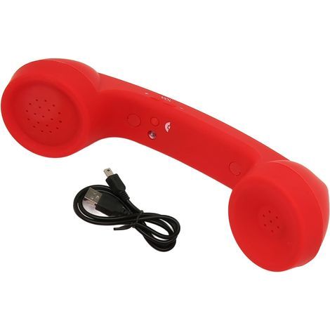 Retro-USB-C-Hörer für Mobiltelefone – Plug-&-Play-Empfänger, keine Wellen, komfortable Anrufe für iPhone und Android [DB] Rot