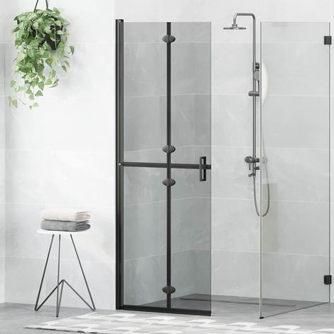 Walk-In Duschwand Schwarz 70 x 6,5 x 190 cm