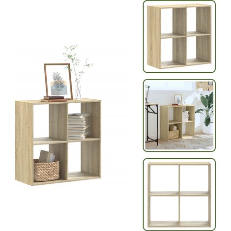 Bibliothèque chêne sonoma 68,5x32x68,5 cm bois d'ingénierie - Bibliothèque - Meuble Rangement - Étagère - Bibliothèque Design - Bibliothèque Moderne (1/5)