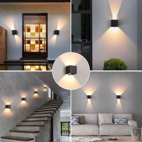 Applique Murale avec Détecteur de Mouvement,Faisceau Réglable,Noir  LED 12W intérieur/Extérieur Appliques Murales,3000K blanc chaud (1/4)