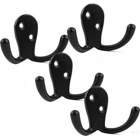Courbé Patère à peignoir, Noir opaque, Irrégulier, 5 pièces (1/5)