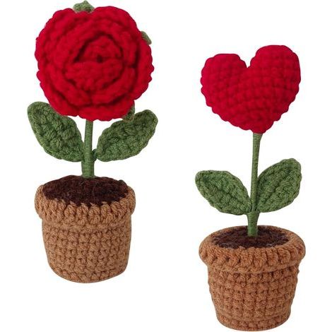 Crochet Flowers – Gift for Women, Birthday for Mom, Best Friend – Infinity Roses, Small Original Gifts (1/5)
