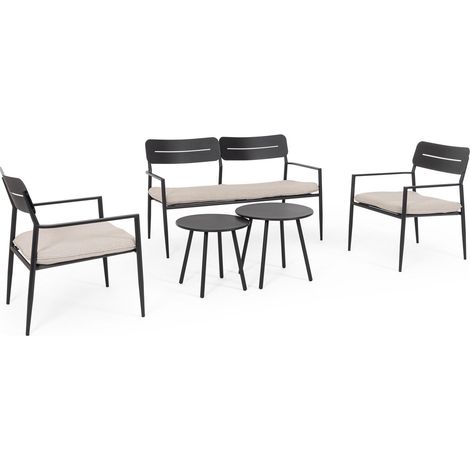 Salotto in Acciaio con Tavolino e in Spun Poly Antracite (1/5)