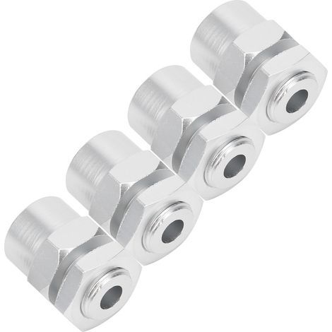 12-mm-auf-17-mm-Sechskant-Radadapter für 1/10 RC-Crawler, 15 mm, Silber (1/5)
