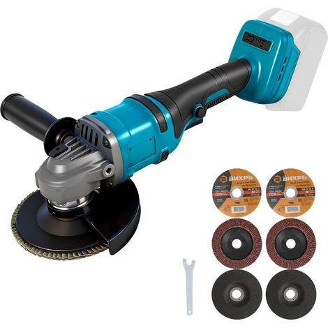 Meuleuse d'angle compatible avec batteries 18 V, meuleuse d'angle sans fil 125 mm, batterie 1180 W, 11800 tr/min, pour couper, meuler et polir (sans batterie) (1/5)