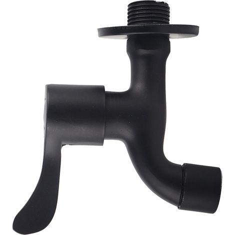 Robinet de Jardin en Acier Inoxydable 304 Noir à Fixation Murale pour Salle de Bain (Piscine de Serpillière) (1/5)