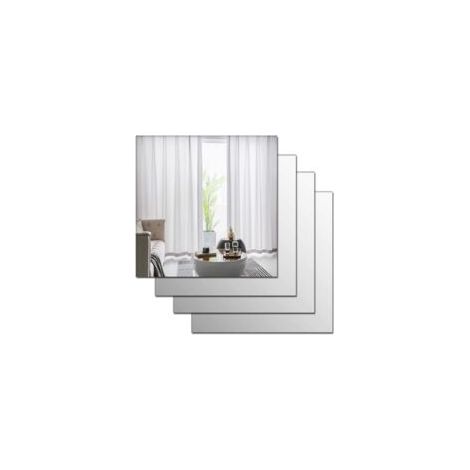 QORVA-Lot de 4 miroirs muraux en acrylique incassables à coller sur toute la longueur du corps pour maquillage, salle de sport, couloir