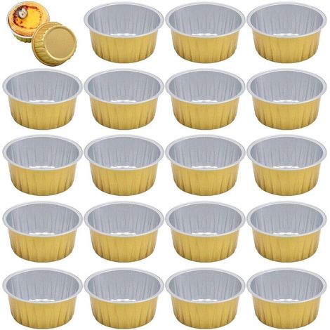 50 Boîtes Papier Aluminium pour Air Fryer - Moules Antiadhésifs Réutilisables pour Cuisson Cake Grillade et Pudding (1/5)