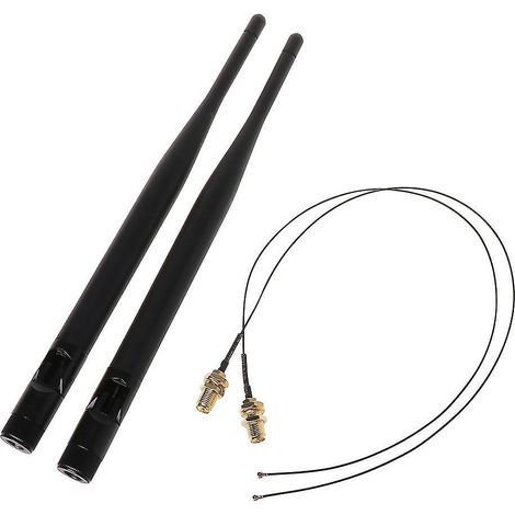 Dualband-6-dBi-Antenne für RP-SMA 2,4-GHz- und 5-GHz-WLAN-Router + 2 x 31 cm U.FL/IPEX (1/4)