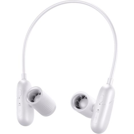 Ventilateur de cou portable - Ventilateur personnel ultra-silencieux - 3 vitesses de ventilation réglables - Rechargeable par USB - Blanc (1/5)