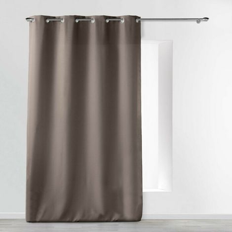 Rideau À Œillets 140 x 260 cm Polyester Uni Essentiel - Taupe (1/5)