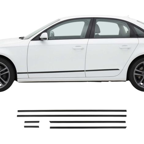 Garniture baguette de porte latérale pour Audi A4 B8 Berline 2008-2015 Alu Noir (1/5)