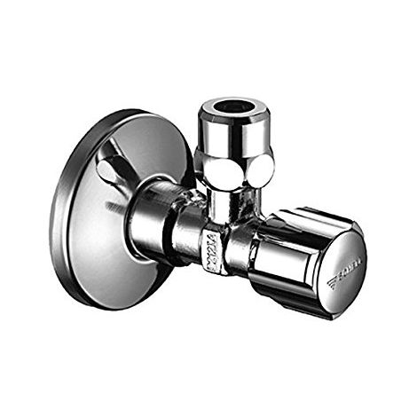 Schell – Robinet équerre d'arrêt DN 15 G 1/2M – Poignée confort – Corps long chrome – Classe de débit A – Pour installations sanitaires