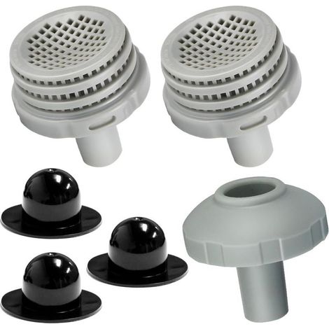25022E Kit de connecteur de jet d'eau pour piscine avec grille de sortie – Parfait pour les piscines hors sol (1/5)