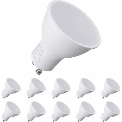 Ampoule Led Gu10 - 7 W - 550 Lm - Blanc Chaud 3000 K - Angle De Diffusion 120 Degres - Pour Eclairage Interieur - Lot De 10 (1/5)